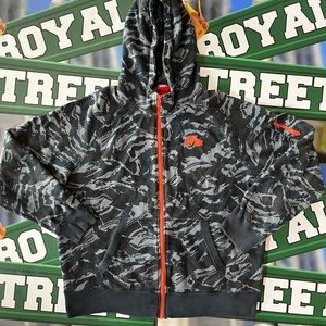 Nike grey camo zip up hoodie
